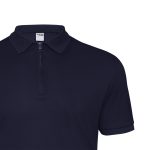 Navy Blue Zipper Polo T-Shirt - Image 4