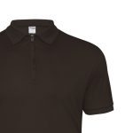 Dark Brown Zipper Polo T-Shirt - Image 4