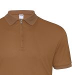Brown Zipper Polo T-Shirt - Image 4