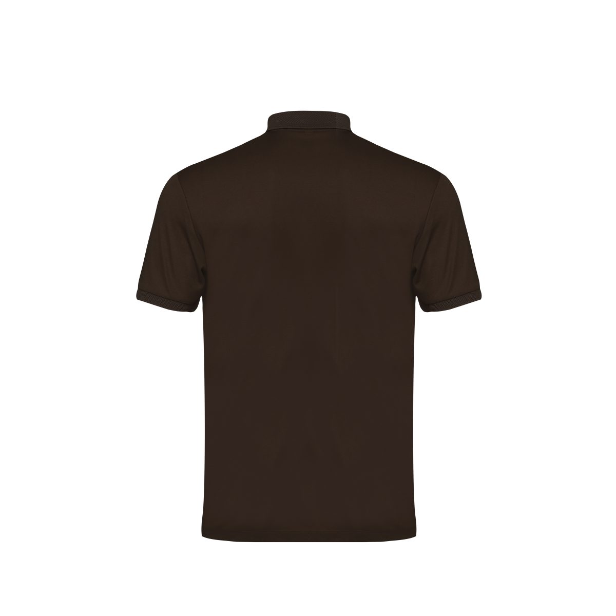 Dark Brown Zipper Polo T-Shirt - Image 3