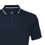 Navy Blue Zipper Polo T-Shirt - Image 3