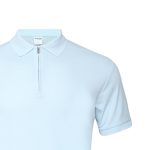Light Sky Blue Zipper Polo T-Shirt - Image 4