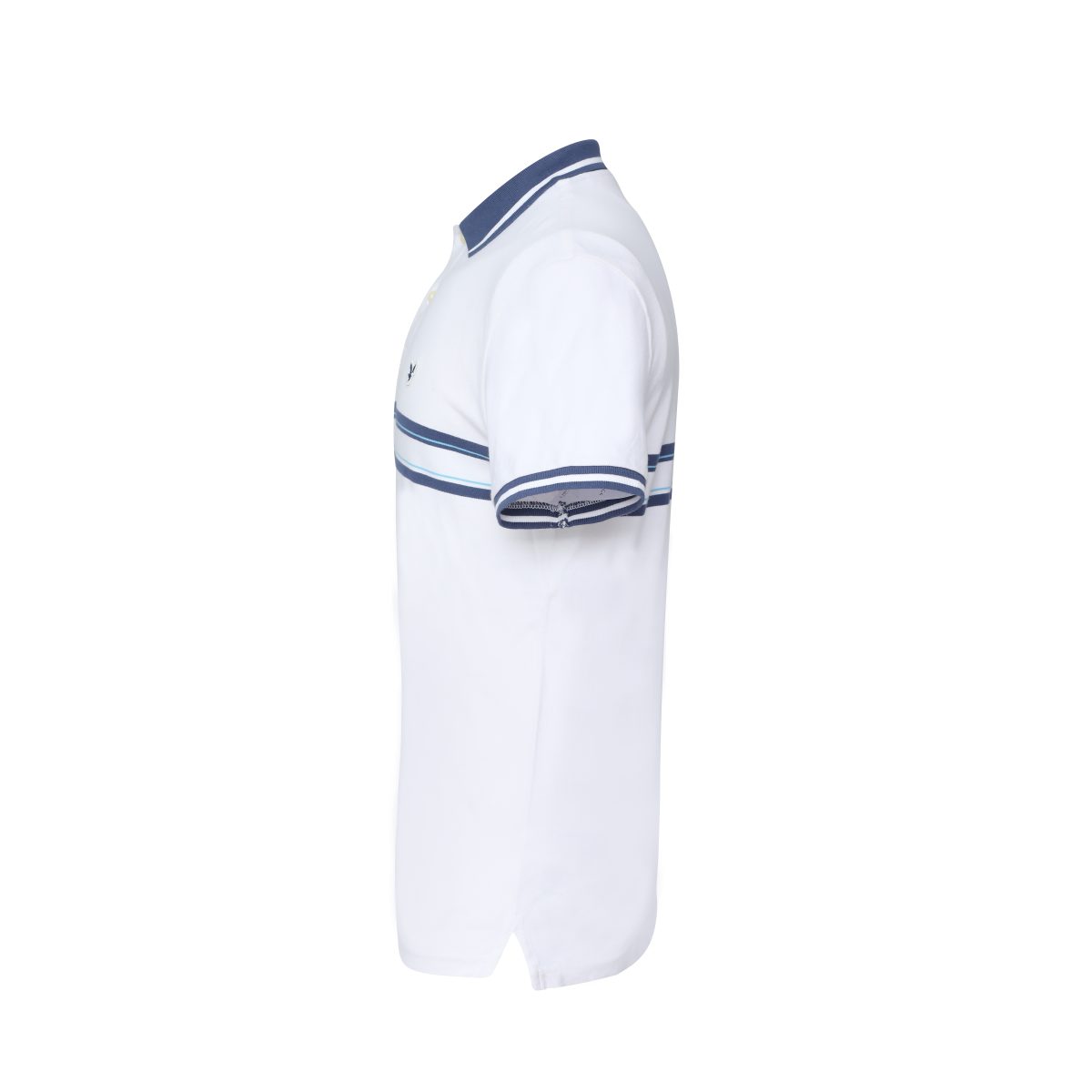 Men’s Premium Striped Polo Shirt White blue stripe - Image 2