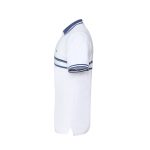 Men’s Premium Striped Polo Shirt White blue stripe - Image 2