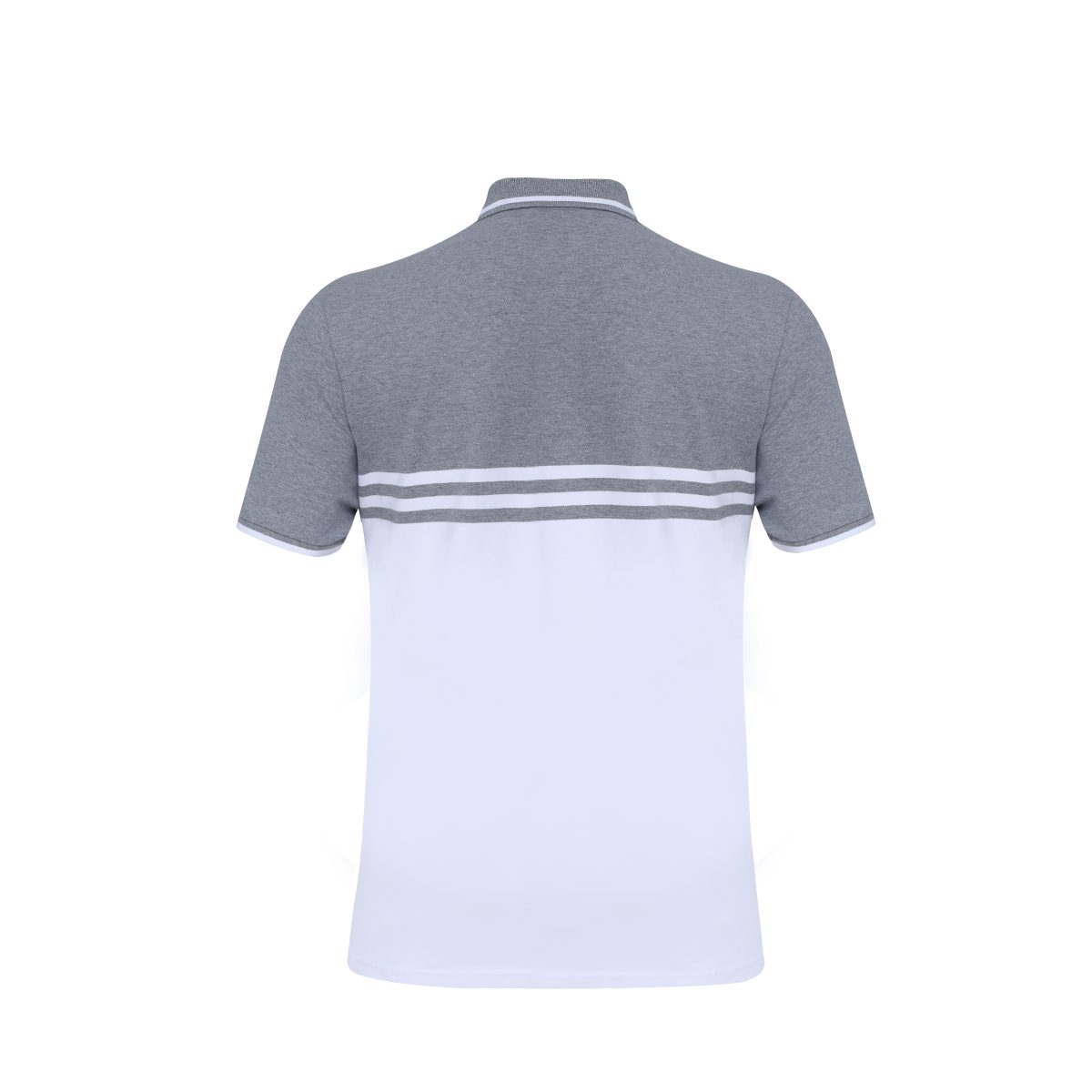 Men’s Premium Striped Polo Shirt White Gray stripe - Image 3