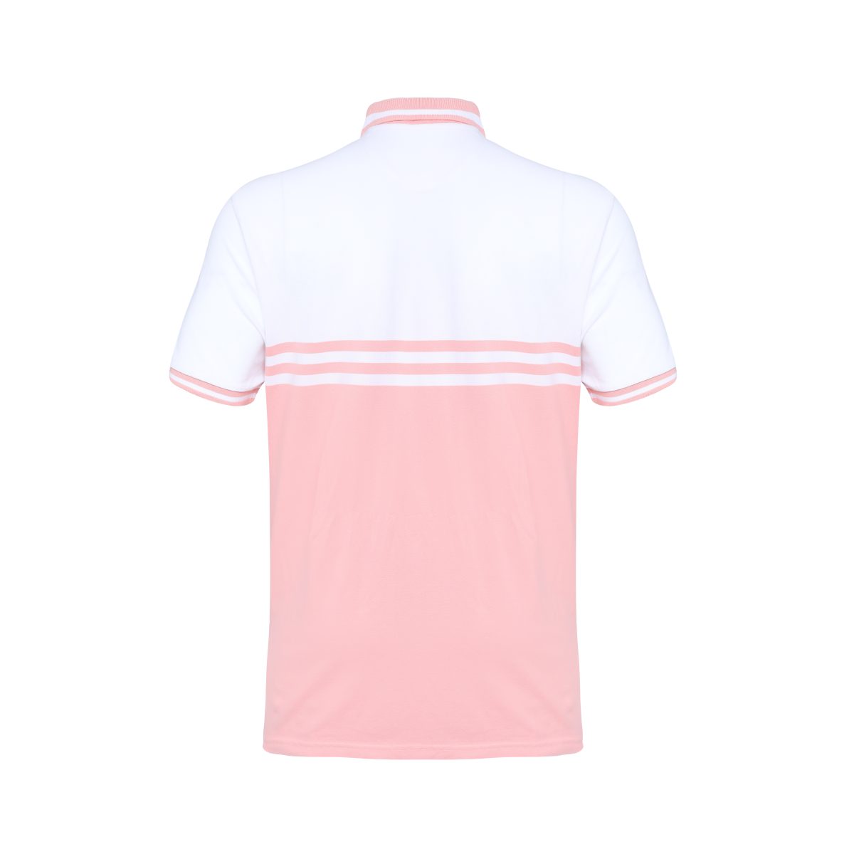 Men’s Premium Striped Polo Shirt White Pink Stripe - Image 3