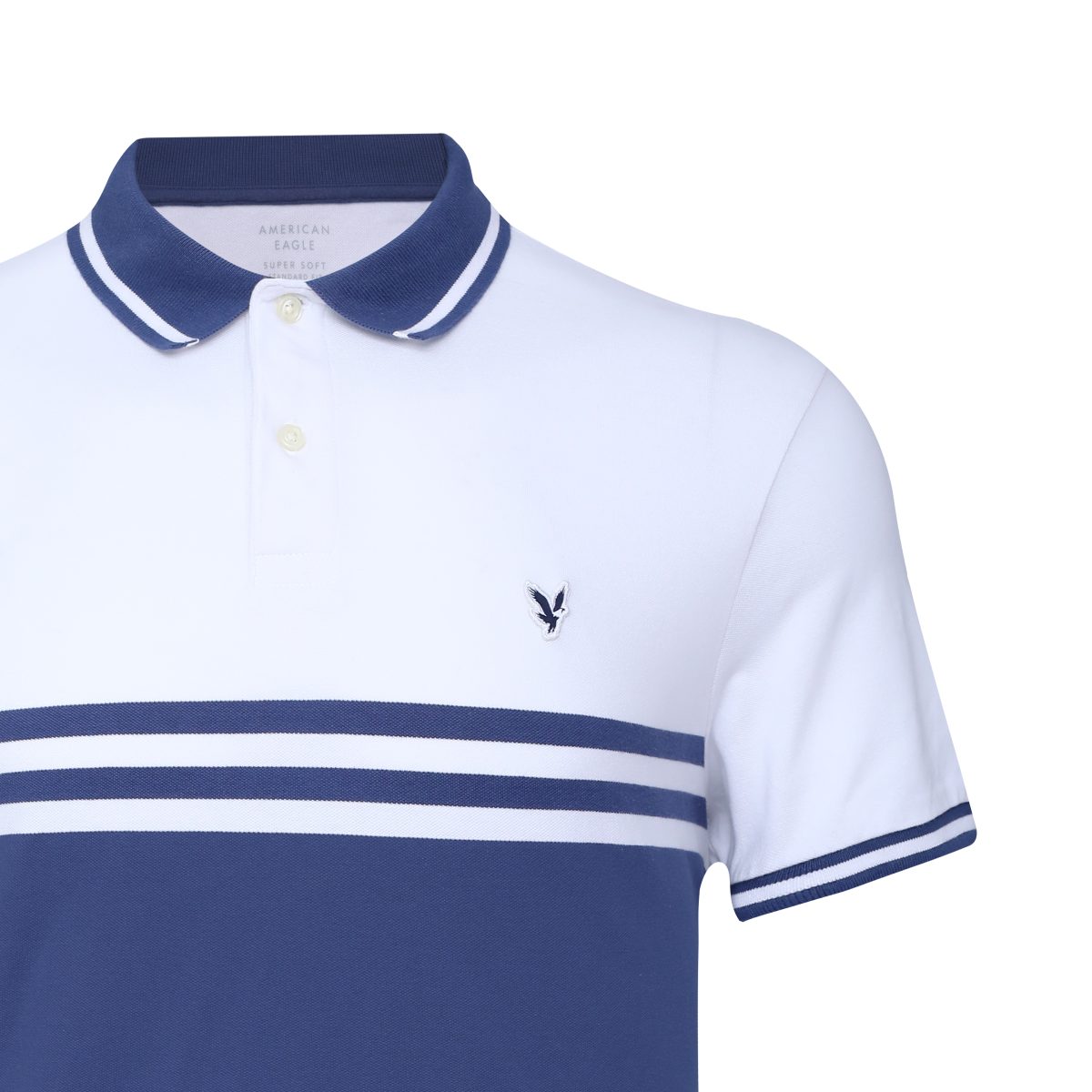 Men’s Premium Striped Polo Shirt Navy Blue - Image 4