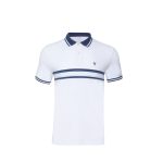 Men’s Premium Striped Polo Shirt White blue stripe