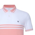 Men’s Premium Striped Polo Shirt White Pink Stripe - Image 4