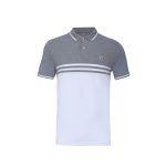 Men’s Premium Striped Polo Shirt White Gray stripe