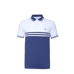 Men’s Premium Striped Polo Shirt Navy Blue